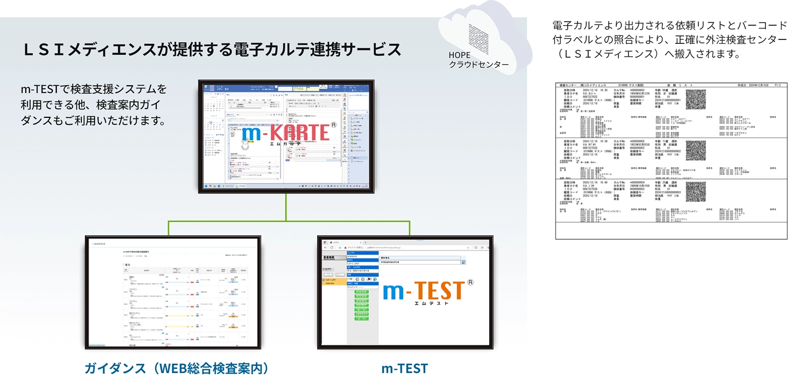 オンライン化した検査支援システム「m-TEST」2